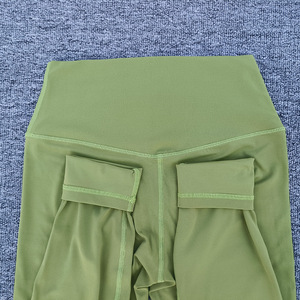 Pantalon de sport taille haute uni avec poches arrière souples, longueur cheville, pour <span class=keywords><strong>femme</strong></span>, idéal pour la gym et le yoga - Product Image 3