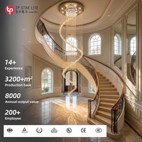 Lustre en cristal moderne de luxe, grand luminaire suspendu long pour plafond haut, escalier, hall d'hôtel, villa, design personnalisé