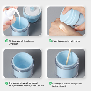 Pot de crème sous vide rechargeable et recyclable, idéal pour les voyages, flacon pompe sans air en plastique vide, haut de gamme, pour masque facial et sérum de soin de la peau - Product Image 6