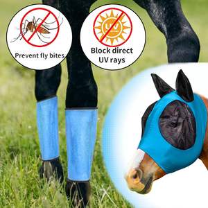 Botas Antimoscas para Caballos, Ajustables y Transpirables, Protectores para Patas de Caballo, para Prevenir Picaduras de Moscas y Mosquitos - Product Image 4