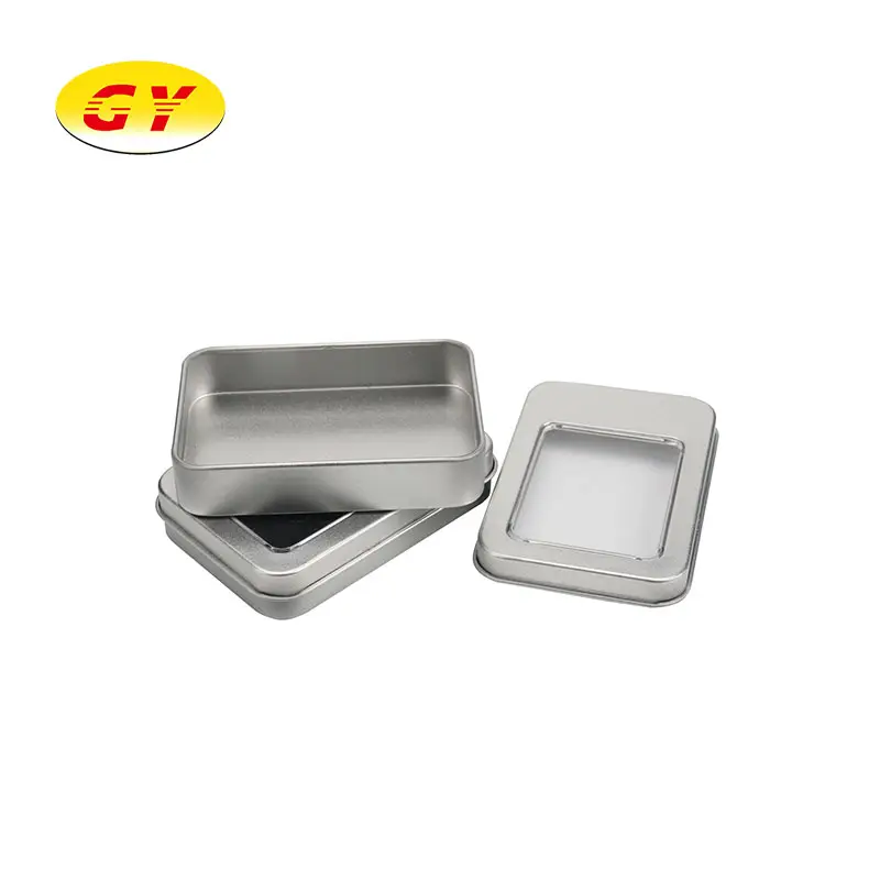 High quality small square tin box condom tin packaging with lid