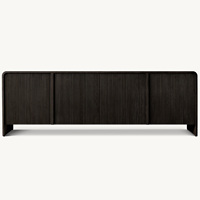 Meuble TV en bois massif de chêne, style américain, durable, pour salon moderne, de la marque Rhoohill