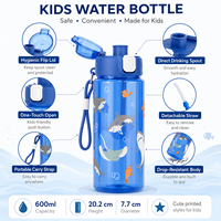 Bouteille d'eau personnalisée pour enfants 600 ml, 3000 pièces MOQ, logo OEM, couleur, matériau, emballage, bouteille PC sans BPA pour projets de marques de détail