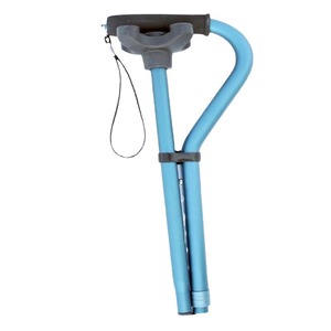 Bastón de aluminio de 3 secciones, ajustable y plegable, con punta de goma para personas mayores, para uso en exteriores. - Product Image 3
