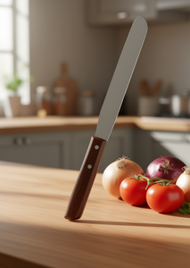 Coltello da pane in acciaio inossidabile 8-9.9 pollici con manico in legno, finitura satinata resistente, coltello da cucina per destrorsi - Product Image 2