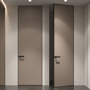 Villa-Büro Rahmenlose Weiße PVC-WPC-Tür mit Versteckten Scharnieren, Flächenbündige Holzoptik, Modernes Unsichtbares Türdesign - Product Image 1