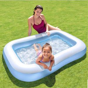 สระน้ำเป่าลมทรงสี่เหลี่ยมสำหรับเด็ก ยี่ห้อ Intex ความจุ 90 ลิตร สีฟ้าขาว ผลิตจาก PVC สำหรับเด็กเล่นกลางแจ้ง - Product Image 4