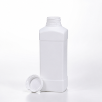 Bouteille en plastique HDPE carrée mate de 500 ml et 1000 ml avec bouchon à vis inviolable, bouteilles vides pour l'emballage de liquides chimiques