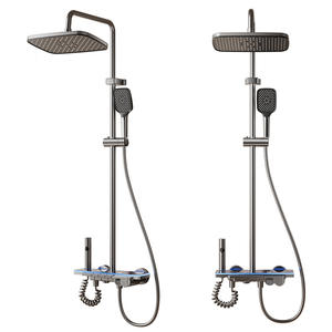 Nouvelle arrivée 2025 Ensemble de <span class=keywords><strong>douche</strong></span> à effet <span class=keywords><strong>pluie</strong></span> à poignée unique avec <span class=keywords><strong>ciel</strong></span> étoilé brossé avec noyau de valve en céramique et jet doux Affichage numérique - Product Image 5