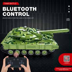 MOC modèle de <span class=keywords><strong>char</strong></span> militaire bricolage blocs de construction télécommande WW2 monde armée allemande voiture jouets pour enfants cadeau - Product Image 5