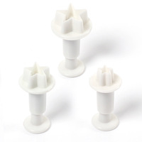 Moule à gâteau en plastique 3D en forme d'étoile, lot de 3, outil de pressage à ressort, emporte-pièce DIY pour biscuits, idéal pour Thanksgiving