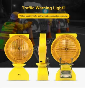 CE trafik lambası yanıp sönen sarı LED blinkers barikat flaşör işık/amber trafik konisi güneş barikat ışığı uyarı güvenliği