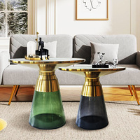 Table basse de luxe en verre transparent, design nordique moderne, meuble de salon, table d'appoint et de coin mobile multifonctionnelle