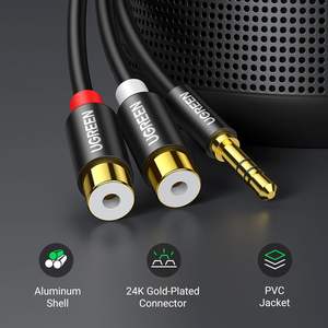 Pour câble Aux <span class=keywords><strong>RCA</strong></span> 3.5mm mâle adaptateur mâle conducteur en cuivre plaqué or Hi-Fi son Y séparateur 1/8 connecteur pour <span class=keywords><strong>iPhone</strong></span> MP3 - Product Image 6