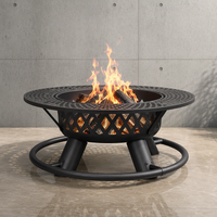 Barbecue d'extérieur rustique en fer sans fumée, 47 pouces, pour brûler du charbon et du bois, par Natural Gifts