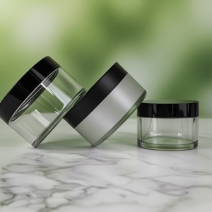 Luxury <b>Empty</b> 100ml PET Body Butter Cosmetic Scrub Cream Hair Wax Body Butter Packaging <b>Jars</b> with Lids - Product Image 3