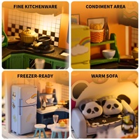 KNOWME W-2513 Kit de maison de poupée miniature DIY Puzzle 3D Jouet éducatif Modèle en plastique en bois dans le style Little Chef God House