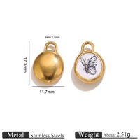 Liontin Oval Trendi UV Seri Kartun Eropa Amerika Terbaru, Koleksi Warna-warni Cat Tetes DIY, Liontin Stainless Steel