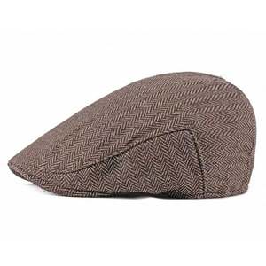 Meilleures ventes : Béret pour homme Printemps-Automne, style décontracté d'extérieur, rayé vintage, casquette plate, casquette Ivy - Product Image 6