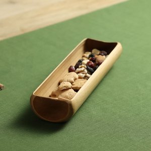 Assiette à collation en bambou de style japonais, forme irrégulière, pour fruits secs, desserts, utilisation pour les fêtes - Product Image 2