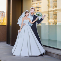 Panneau de bienvenue en acier inoxydable pour fiançailles, réception de mariage, version KT, autocollants de dessin animé, présentoir portable au sol