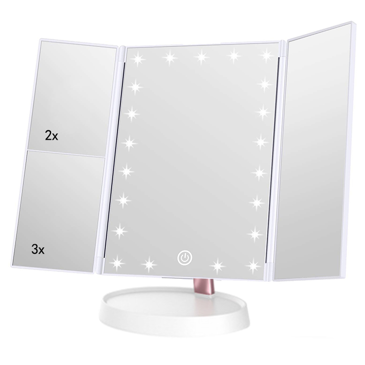 Travel Makeup Mirror Desktop mirror Cosmetic light Mirror with magnification