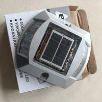 Marcador de Seguridad Vial de Aluminio con Panel Solar de 0.4W, 6 LED, Multicolor, Resistente al Agua IP68, Luz Intermitente/Constante