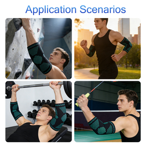 Manchon de compression pour coude abordable (lot de 1 ou 2) - Soutien pour le sport, le travail et le soulagement quotidien de la douleur, genouillères élastiques de compression - Product Image 6