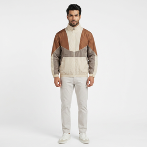 Plus Size Outdoor Sports Running Stand Collar Front Windbreaker <b>Jacket</b> Custom Patchwork Waterproof <b>Canvas</b> Clothing <b>Men</b> - Product Image 1