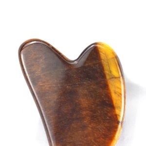 Raschietto per Massaggio Gua <span class=keywords><strong>Sha</strong></span> a Forma di Cuore in Pietra Naturale Occhio di Tigre, Massaggiatore Facciale, Tavoletta per Agopuntura Guasha - Product Image 4