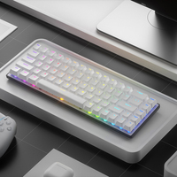 Keyboard Gaming Ergonomis Kantor Berkabel Tipe C dengan Lampu Latar RGB, 68 Tombol, dan Tombol Injeksi Dua Warna Portabel