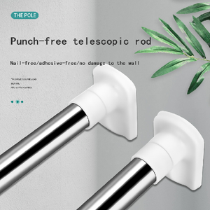 Barre de <span class=keywords><strong>rideau</strong></span> de douche télescopique, sans perforation, <span class=keywords><strong>tringle</strong></span> pour armoire, placard - Product Image 2