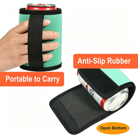 Manchon isotherme en néoprène antidérapant pour canettes, avec poignée, réutilisable, pour canettes standard de 12 oz