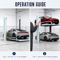 Équipement de stationnement intérieur Elevopark, élévateur de voiture à deux poteaux à double empilage pour villas privées et garages résidentiels