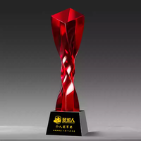 Trophée en cristal torsadé vierge en gros, avec logo gravé sur mesure, récompense d'entreprise, trophée souvenir artisanal d'honneur