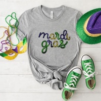 Patchs à paillettes de Mardi Gras en gros, cadeau, patch pour épaule 2025, patch à paillettes à repasser, patchs de fête personnalisés pour vêtements