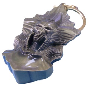 Porte-clés en métal en forme de crâne, pendentif créatif stéréoscopique 3D moulé sous pression pour accessoires de clés de voiture - Product Image 5