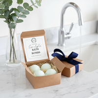 Boîte de rangement personnalisée en papier gaufré imperméable avec fermeture magnétique et revêtement UV pour coffret cadeau de bombes de bain de luxe - Éponge écologique