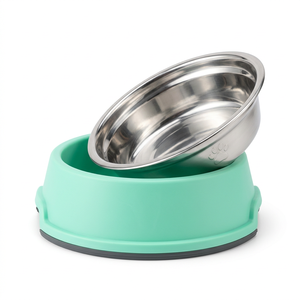 Tazón para Mascotas de Acero Inoxidable con Exterior Removible de PP, Plato para Perros Higiénico y Antideslizante - Product Image 1