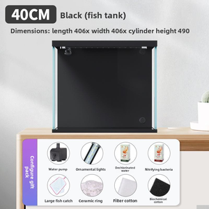 Ultra-helder vierkant luxe glazen <span class=keywords><strong>aquarium</strong></span> met geïntegreerde bodemfilter, slimme eco-systeem, verticaal, voor thuisgebruik, 200 ml - Product Image 4