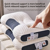Oreiller ergonomique personnalisé à neuf cavités en fibre, anti-bactérien, respirant, avec housse amovible pour le soutien du cou, aide au sommeil, simple/double, pour adulte
