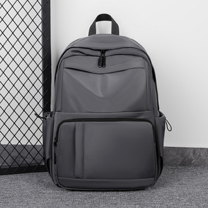 Men's <b>Backpack</b> <b>Large</b> Capacity 15 Inches Water Resistant Casual Everyday Use Gray Black Blue Solid Color Summer 2025 - Product Image 1