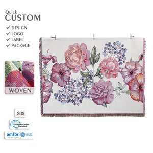 Coperta <span class=keywords><strong>in</strong></span> Jacquard Floreale Vintage con Basso MOQ, Design Personalizzato, Stile Francese, Coperta Decorativa per Arredamento Casa - Product Image 1