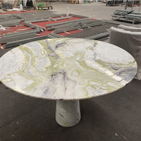 Tables de salle à manger en pierre de marbre vert onyx de forme ronde moderne au design classique à vendre
