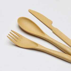 Vendedor superior, cuchara de paja de trigo de plástico sostenible biodegradable y tenedor, cuchillo, juego de <span class=keywords><strong>cubiertos</strong></span>, caja - Product Image 6