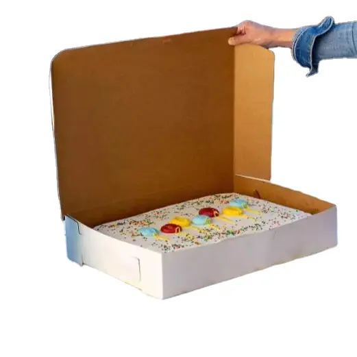 Крафт-картон с покрытием из глины, белый неоконный лист, коробка для торта, 19x14x4 дюймов, 1/2 лист