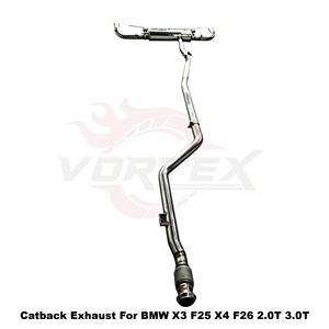 ระบบท่อไอเสียแบบ Catback พร้อมวาล์ว Vortex SS304 สำหรับ BMW X3 F25 X4 F26 2.0T 3.0T ปี 2011-2018 ติดตั้งได้โดยตรง ระบบปรับแต่งสมรรถนะ - Product Image 3