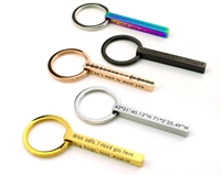 Grosir Gantungan Kunci Carabiner Baja Anti Karat 3D Vertikal Berukir Laser, Personalisasi, Tahan Air, Ringan, Hadiah Vintage