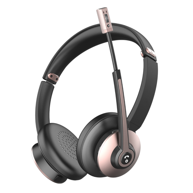 BT-782 High Quality Professional Dual Ear Wireless Headset With Environmental Noise Cancellation Microphone
