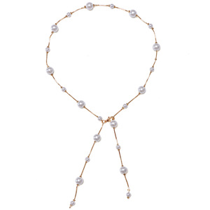 Pearl Necklace And <b>Bracelet</b> <b>Set</b> Imitation Pearl Tassel Design For Women Party Jewelry Fashion Accessories - Product Image 5